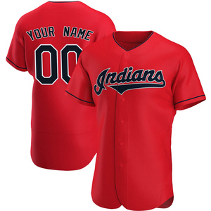 Men's Cleveland Guardians Custom Authentic Red Alternate Jersey