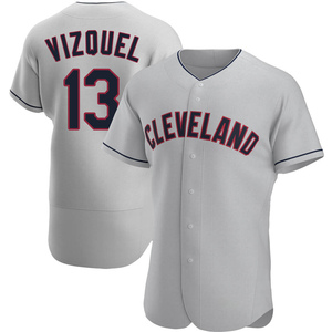 Youth Majestic Cleveland Indians #13 Omar Vizquel Replica Cream Alternate 2  Cool Base MLB Jersey