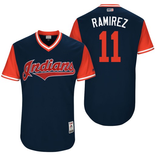 Big & Tall Men's Cleveland Indians Jose Ramirez Authentic Navy 